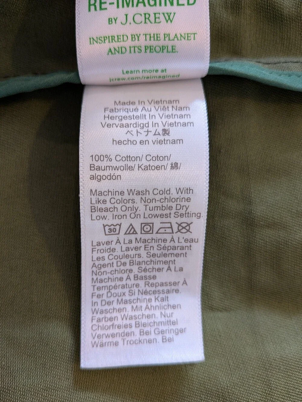 J. Crew Factory Cropped Field Jacket Mossy Green Brown Chore Barn Coat Size M